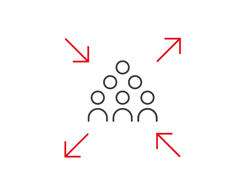 Crowd gathering and dispersion detection icon